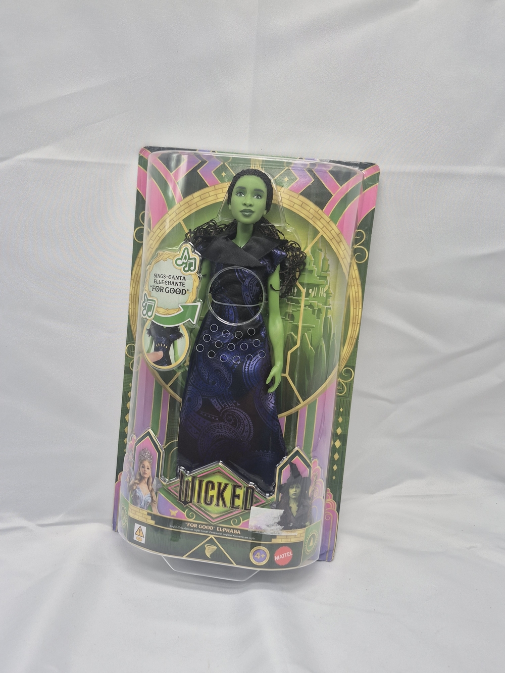 Wicked Elphaba Green Fashion Doll in Purple Dress Sings